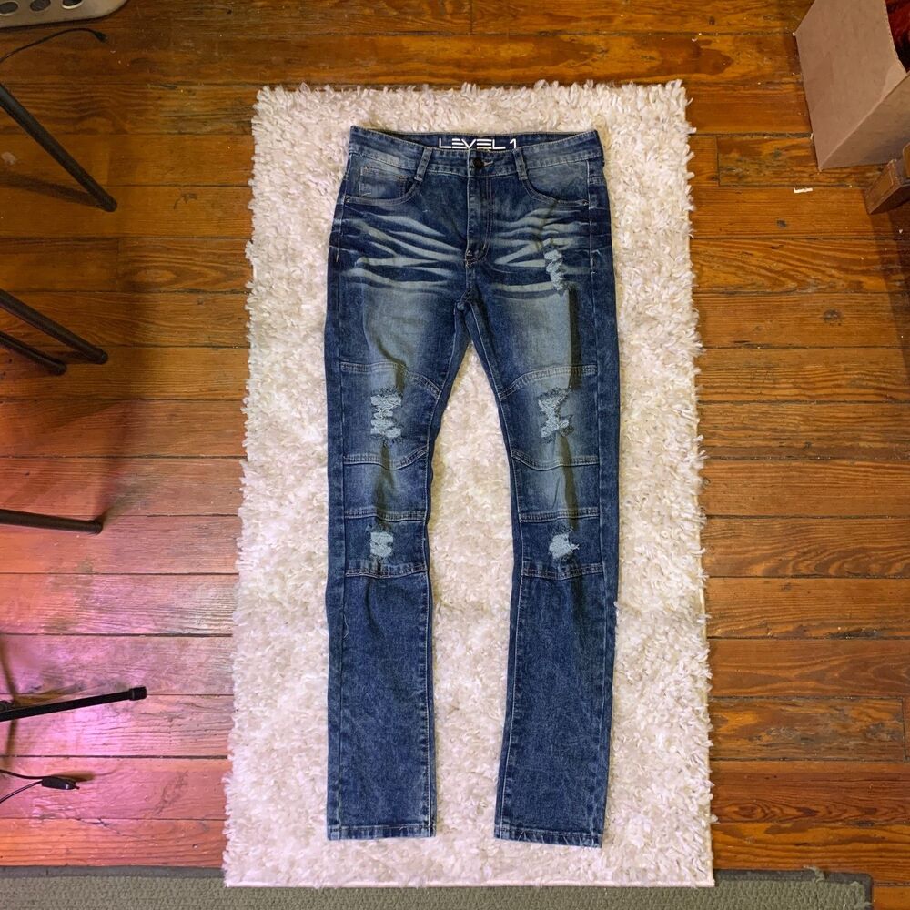 Skinny Blue Jeans Level 1 Denim Cotton Blend 30x32 Never Worn
